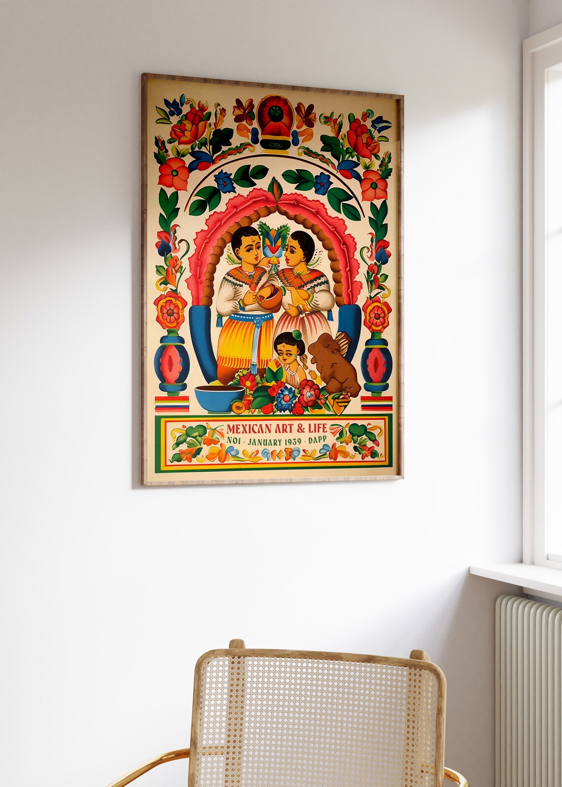 Mexican Art and Life January 1959 Vintage Folk Painting Poster - Image 3