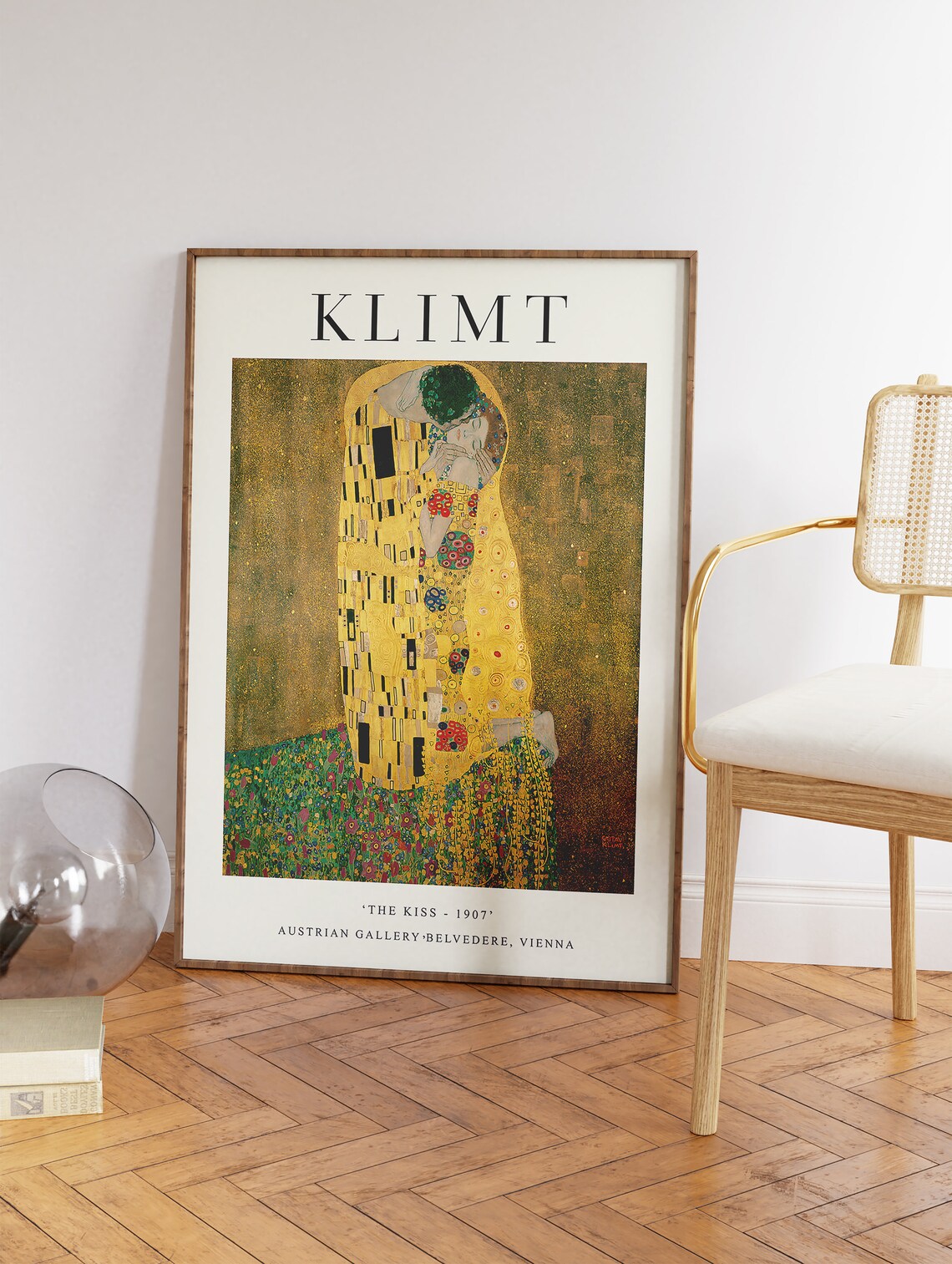 Gustav Klimt The Kiss 1907 Gold Embrace Museum Exhibition Poster - Image 3