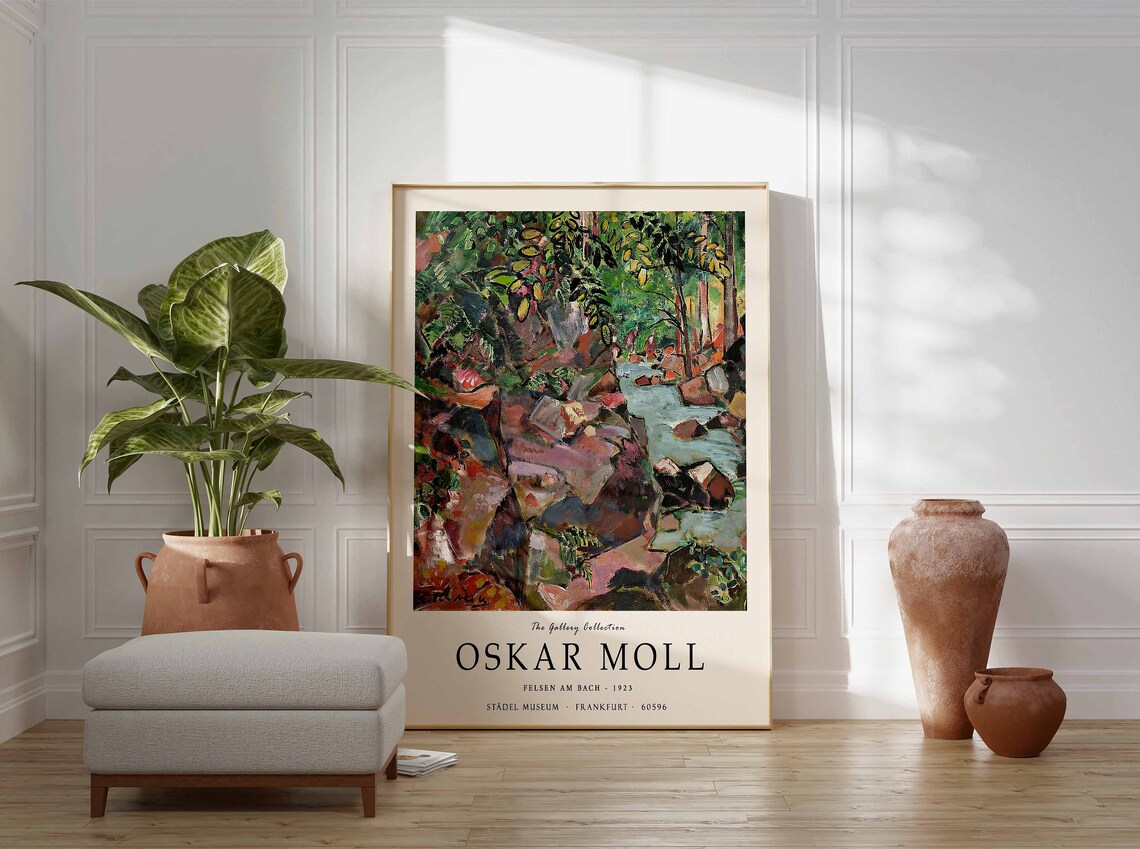 Oskar Moll Felsen Am Bach 1923 Expressionist Stream Art Poster - Image 2