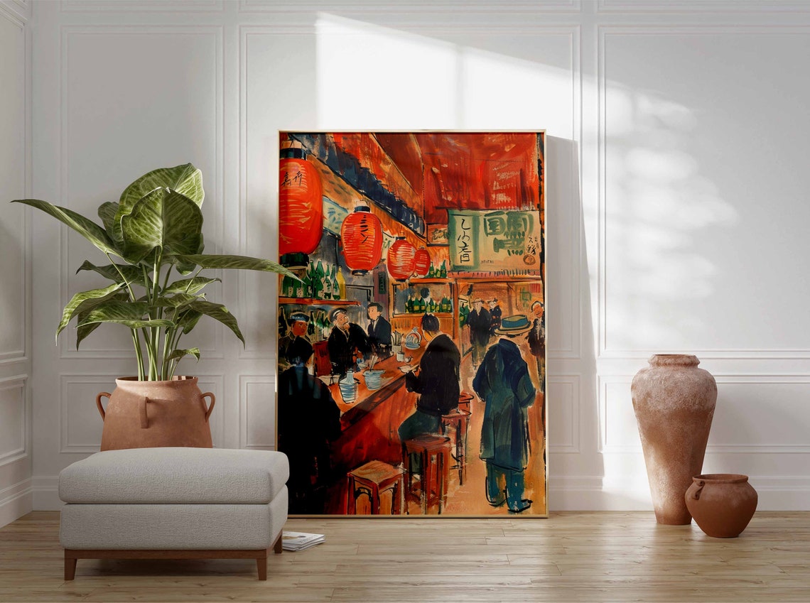 Japanese Izakaya Bar Poster Tokyo Bar Art Japanese Poster Tokyo Print Cocktail Bar Poster Asian Bar Scene Poster Japanese Decor - Image 3