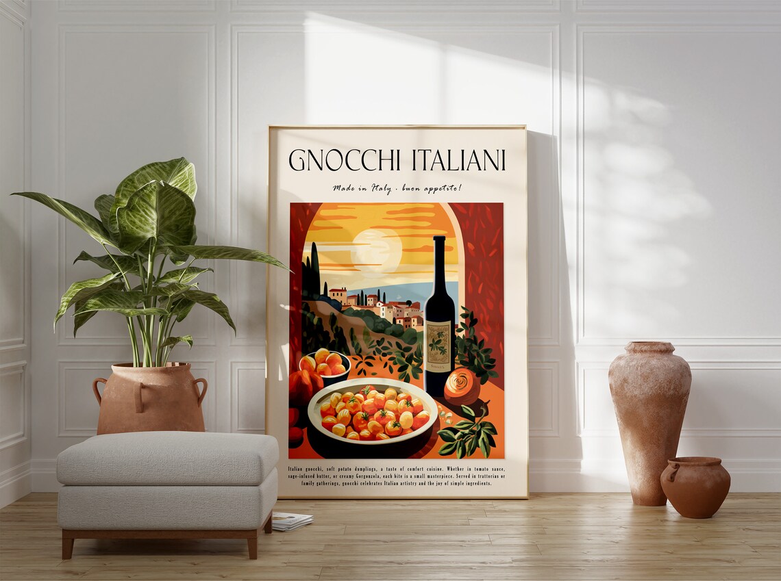 Gnocchi Italiani Made in Italy Vintage Food Kitchen Art Poster - Image 3