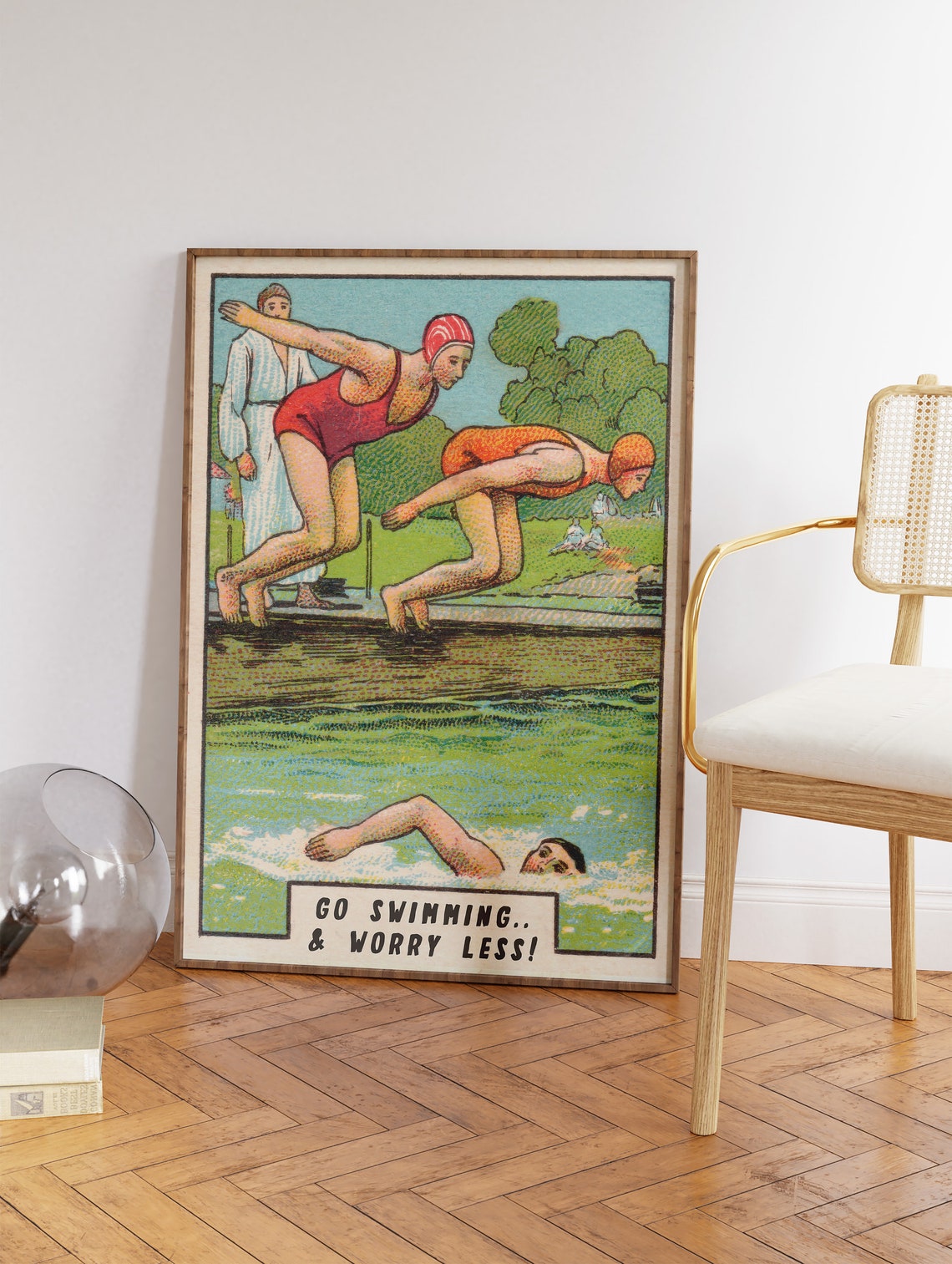 Swimming Poster Swimming Art Print Sports Art Sport Print Outdoor Hobbies Vintage Art Retro Art Swimming Gifts A1a2a3a4 - Image 3