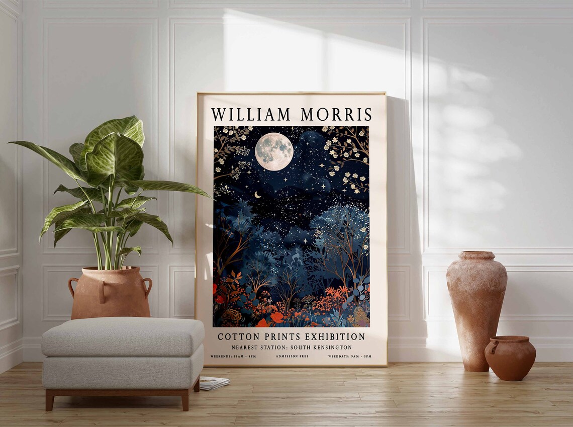 William Morris Moon Botanical Poster, Kew Gardens - Image 3
