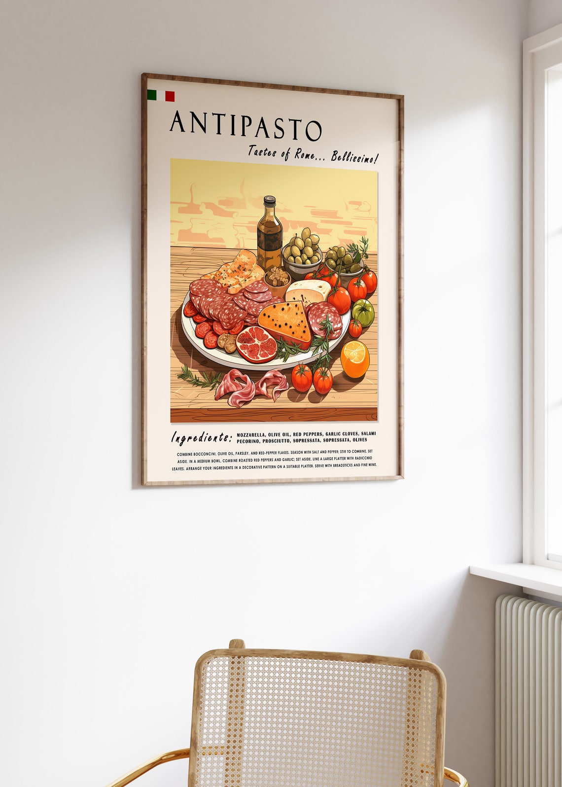 Antipasto Food Poster Italian Food Print Italy Food Poster Kitchen Print Kitchen Decor Baking Poster Food Art Food Drink Art - Image 3