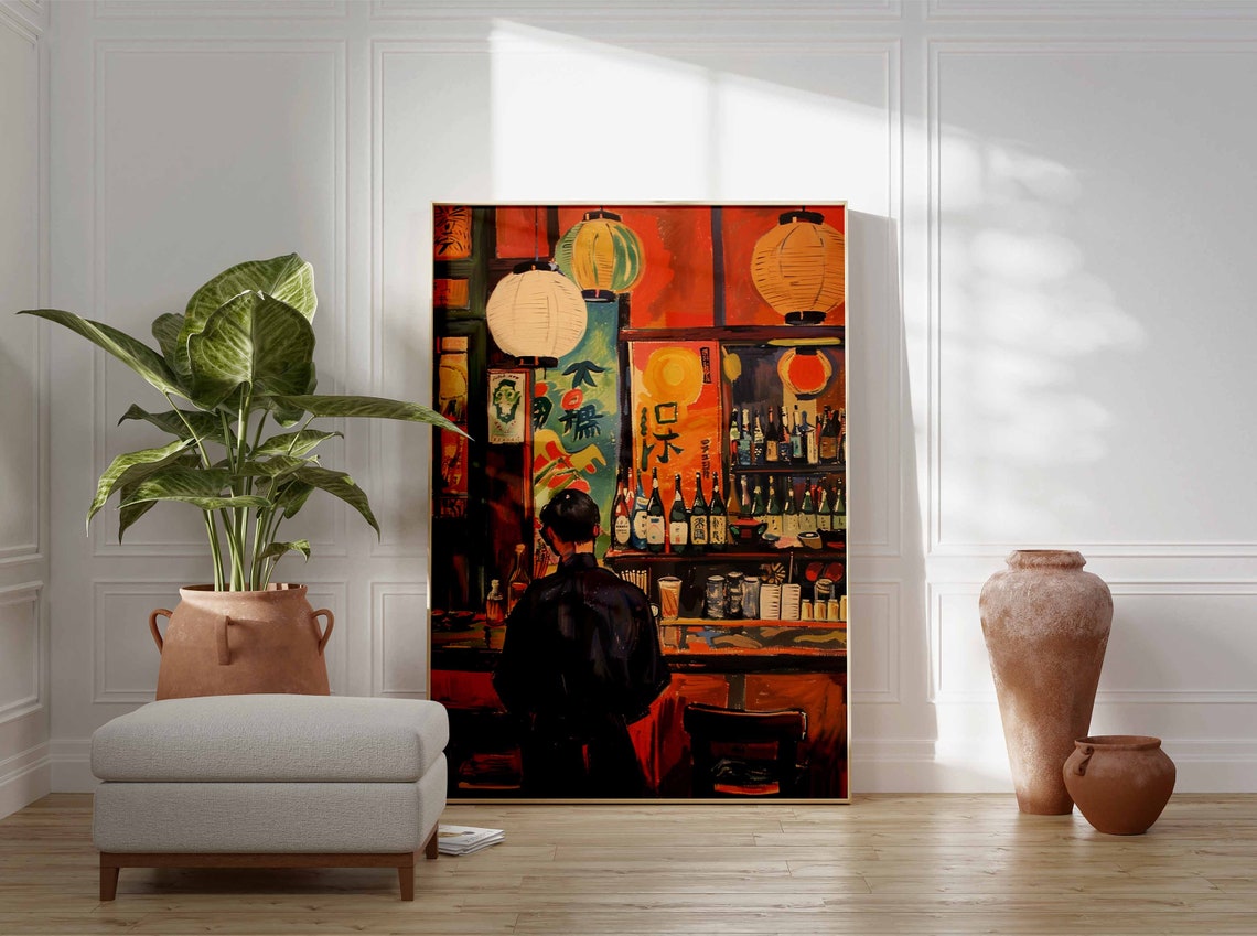 Japanese Izakaya Bar Poster Tokyo Bar Art Japanese Poster Tokyo Print Cocktail Bar Poster Asian Bar Scene Poster Japanese Decor - Image 3