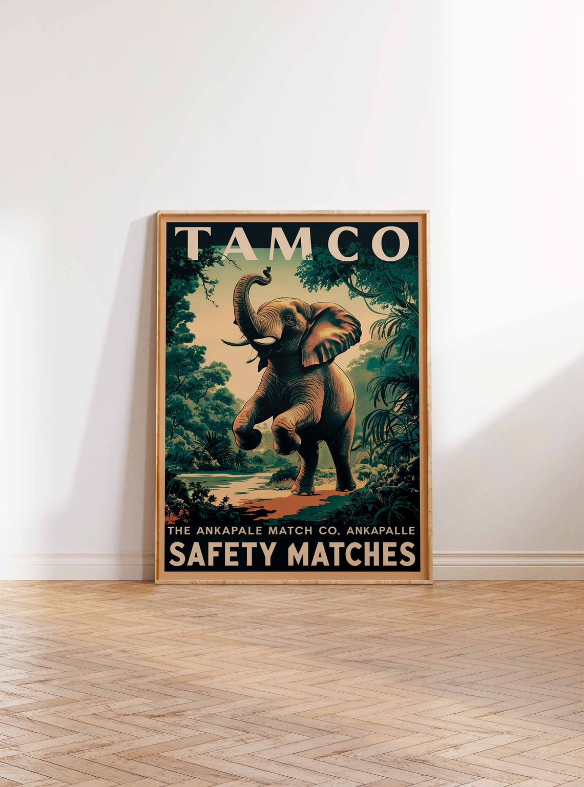TAMCO Elephant Vintage Indian Safety Matches Label Jungle Poster - Image 3