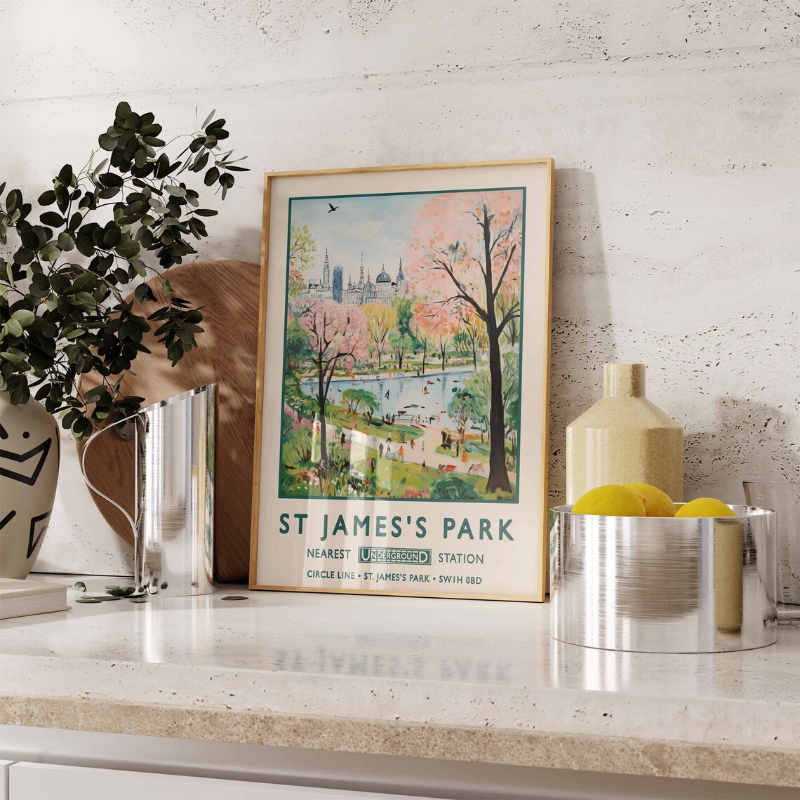 St James's Park London Vintage Travel Poster - Image 2