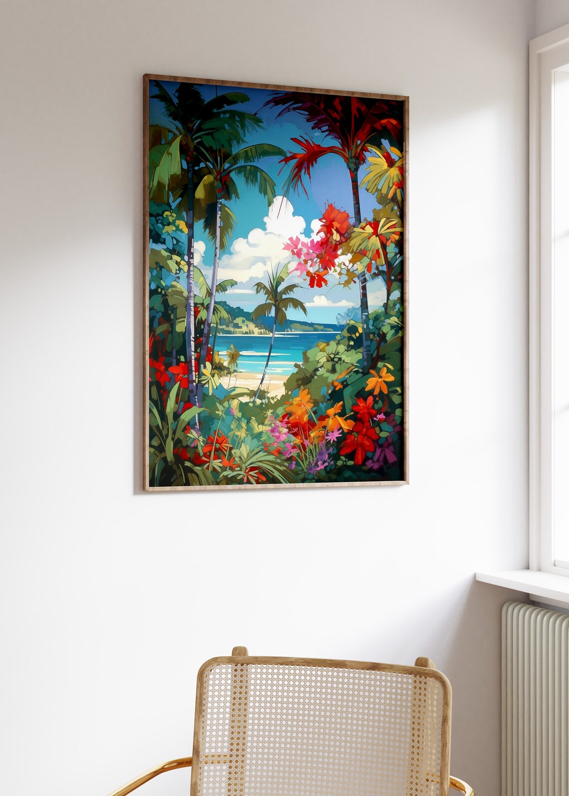 Caribbean Tropical Wall Art, Floral Scenery Print - Image 3