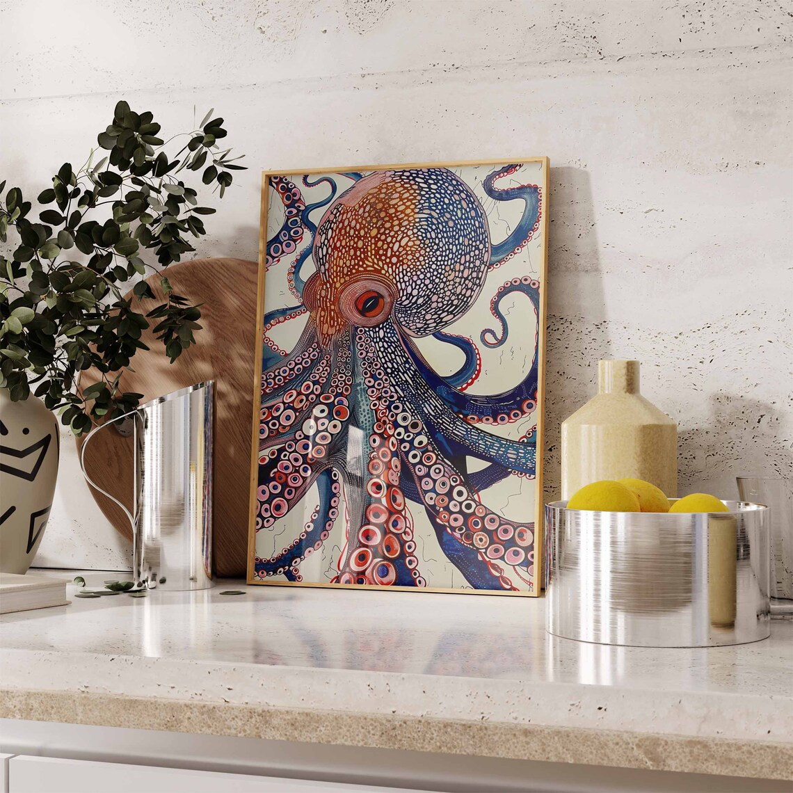Octopus Vintage Sea Life Art Print, Ocean Decor - Image 3