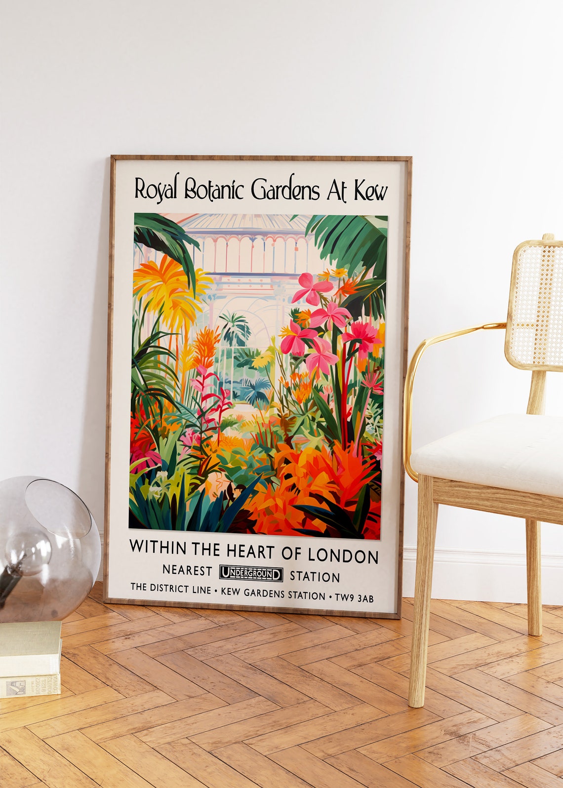 Royal Botanic Gardens At Kew Conservatory Vintage London Art Poster - Image 2