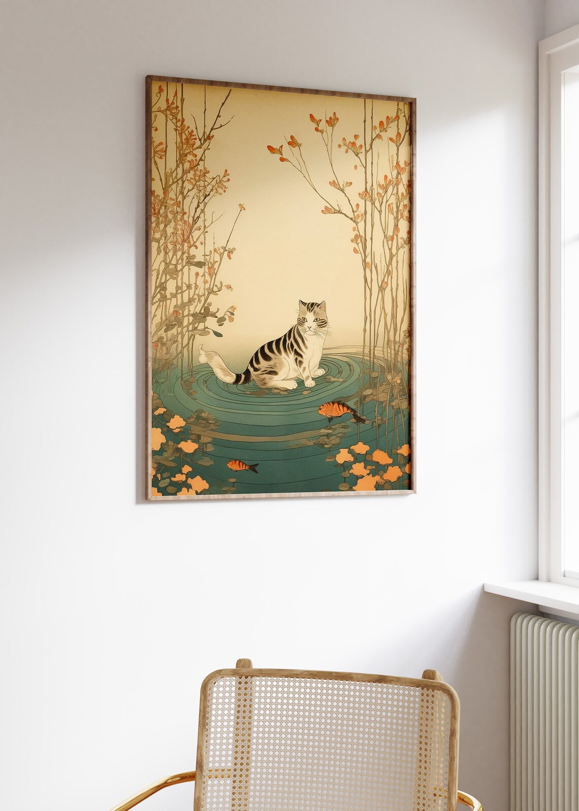 Vintage Japanese Cat Poster, Ukiyo-E Asian Art - Image 3