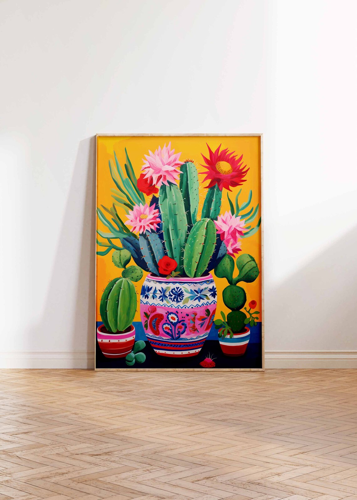Vintage Mexican Cactus Poster, Traditional Floral Art Print - Image 2
