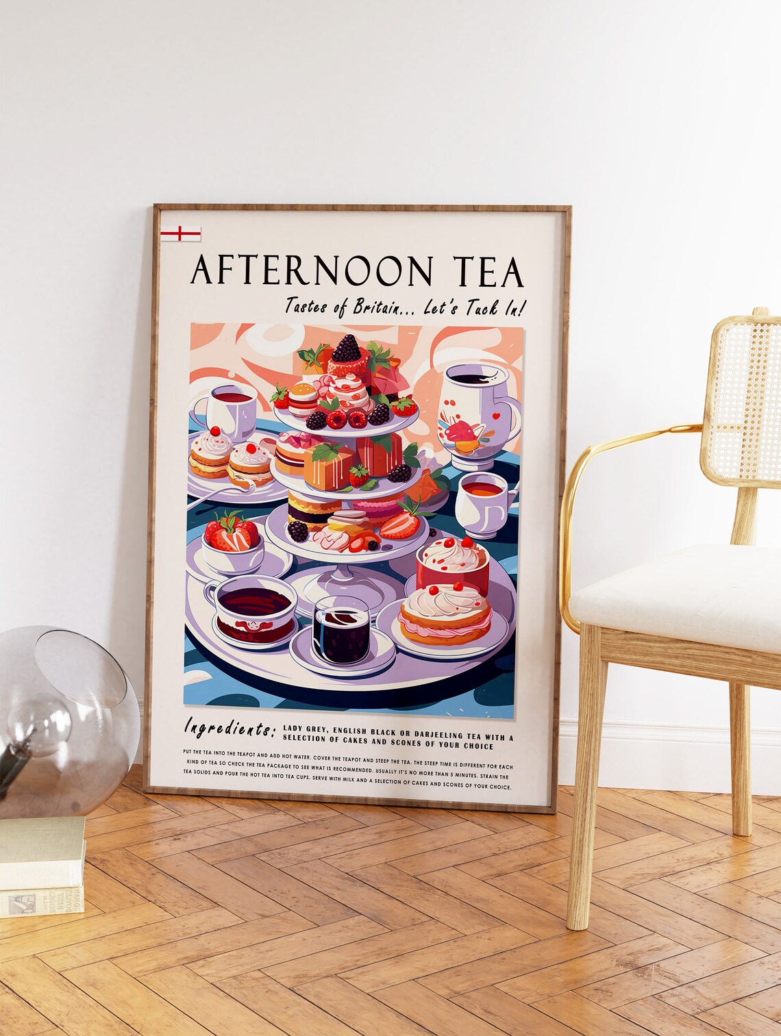 Afternoon Tea London Kitchen Decor Art Print - Image 2
