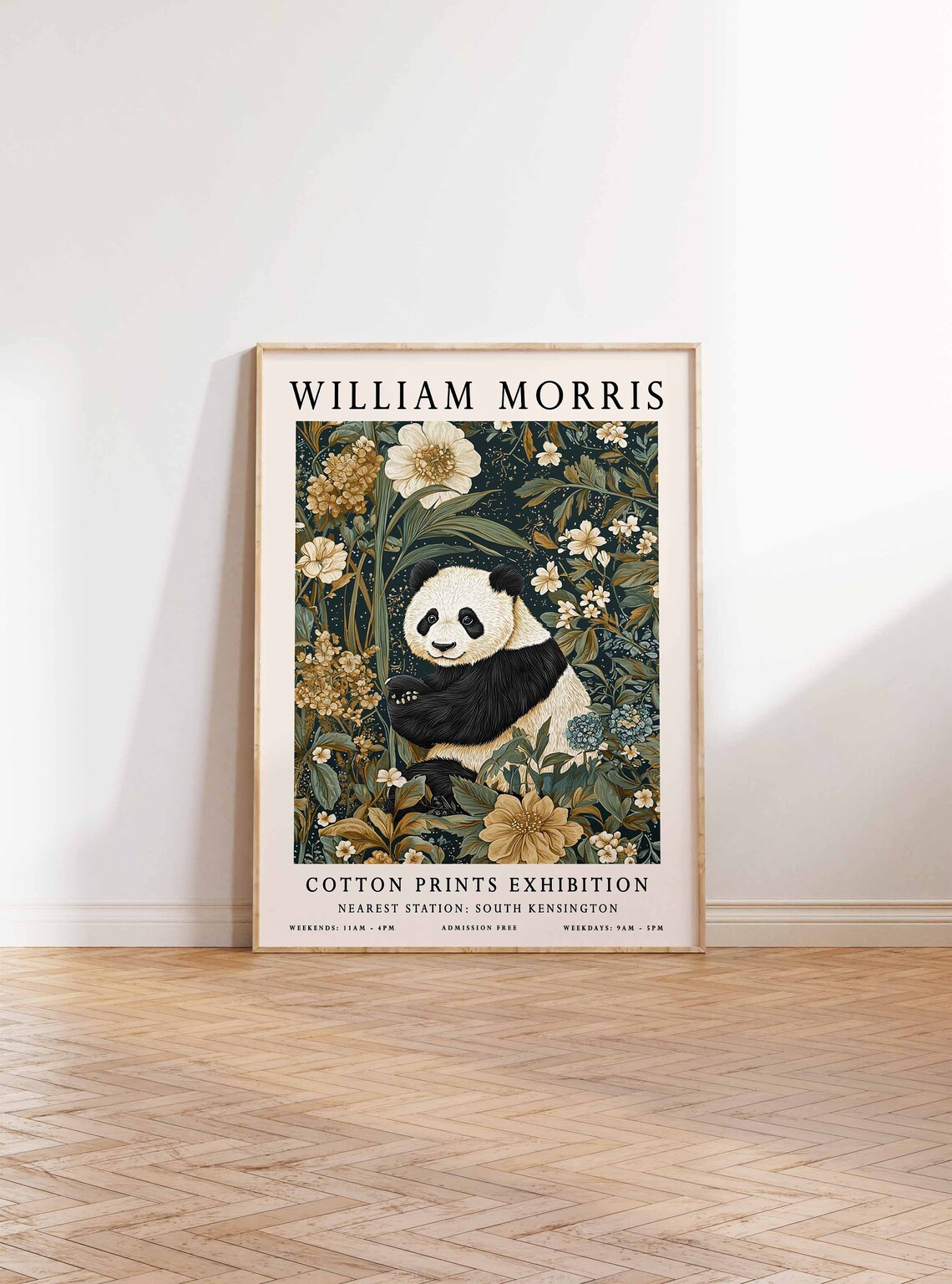 William Morris Giant Panda in Golden Flowers Exhibition Poster - Image 2