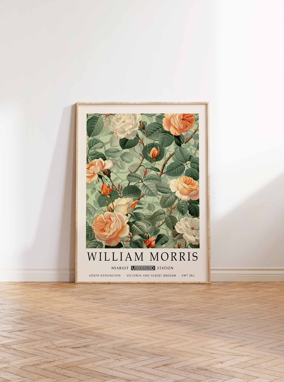 William Morris Floral Roses Victoria And Albert Museum Poster - Image 2