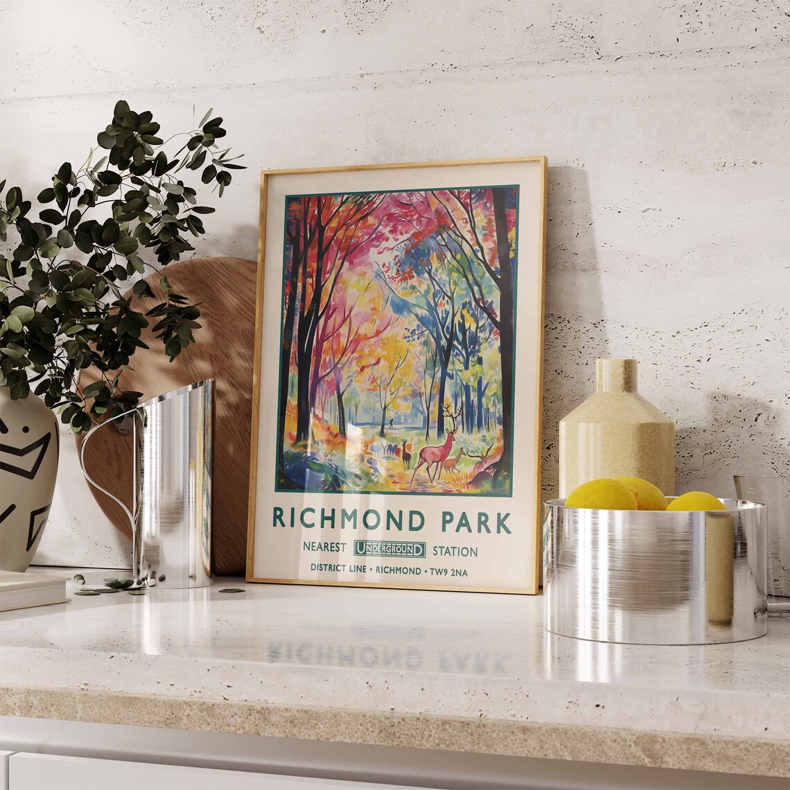 Richmond Park Vintage London Botanical Art Print - Image 2