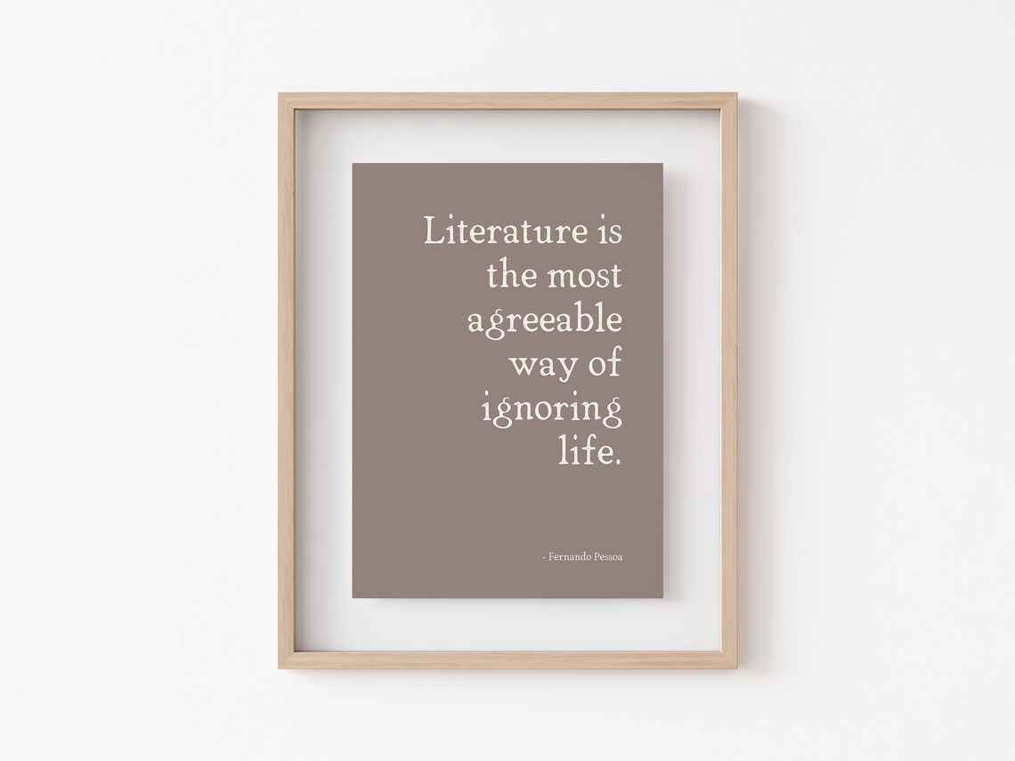 Bookish Art Print, Pessoa Literature Quote - Image 3