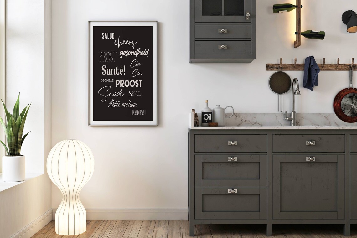 Bar Cart Cheers Art Print, Home Bar Decor - Image 4