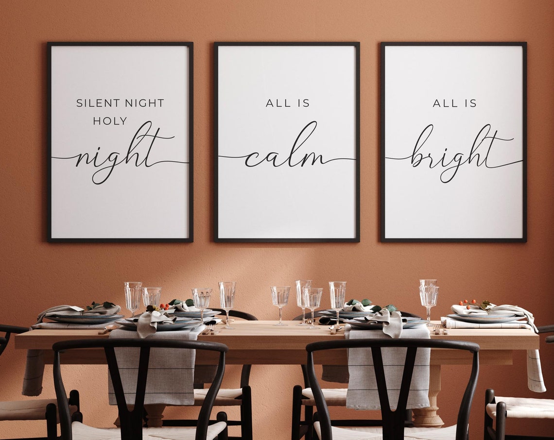 Silent Night Holy Night All Is Calm Bright Christmas Trio Poster