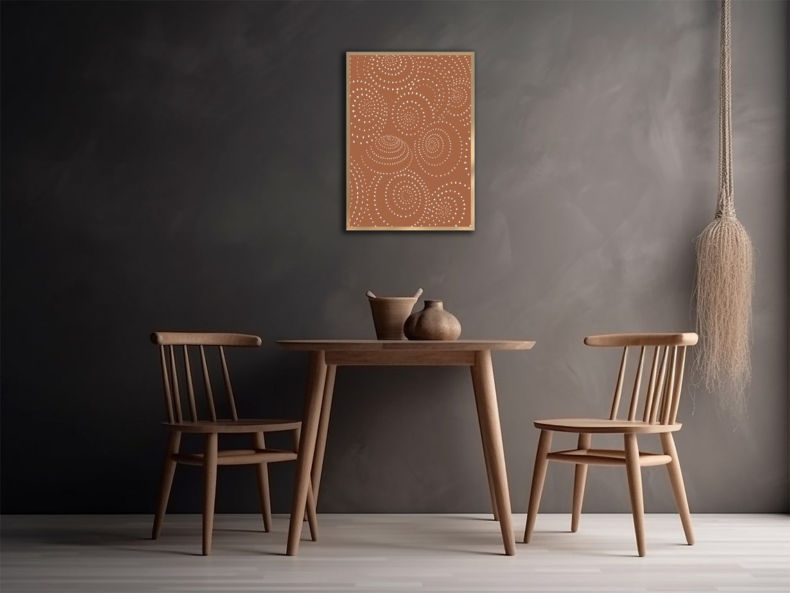 Spiral Brown Wall Art Boho Circle Wall Decor Earth Tones Geometric Abstract Print Jpg Modern Art - Image 3
