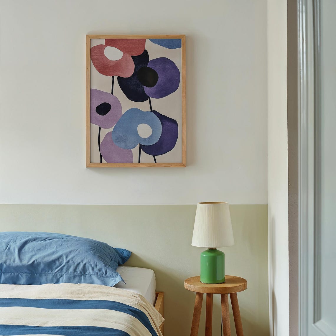 Bold Oversized Poppies Scandinavian Modern Floral Art Poster - Image 2