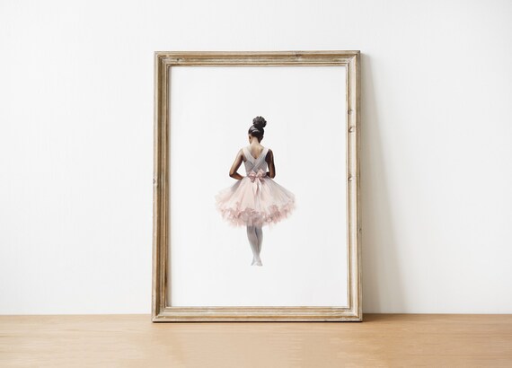 African Teenager Girl In Ballet Tutu Ballerina Silhouette Art