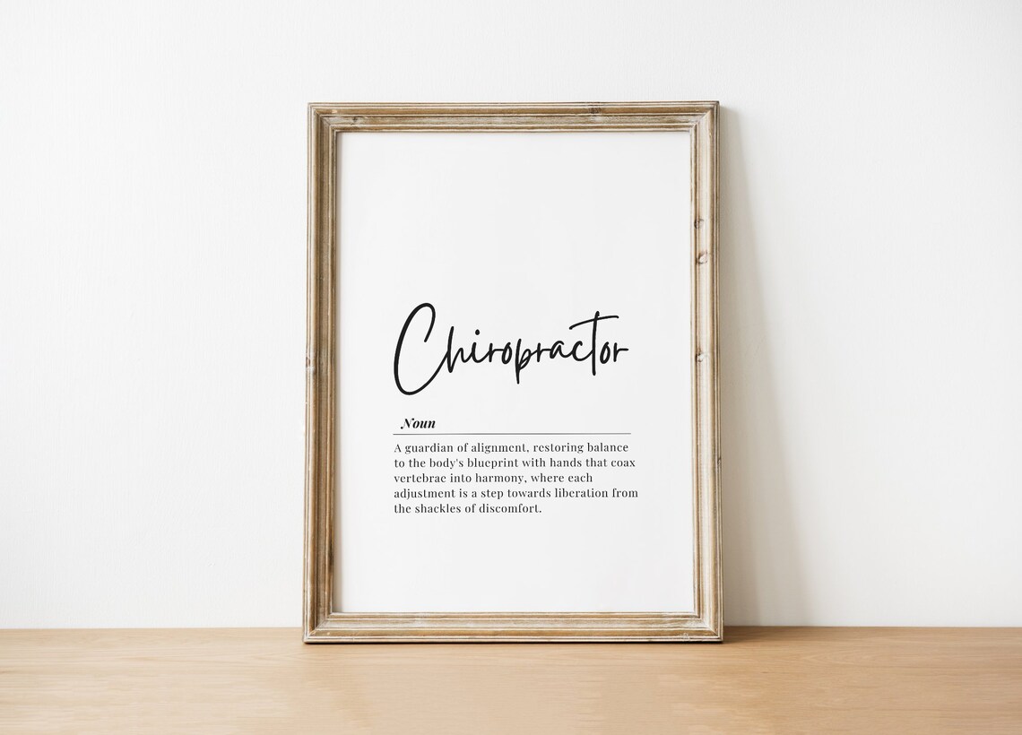 Chiropractor Definition Poster, National Doctors Day