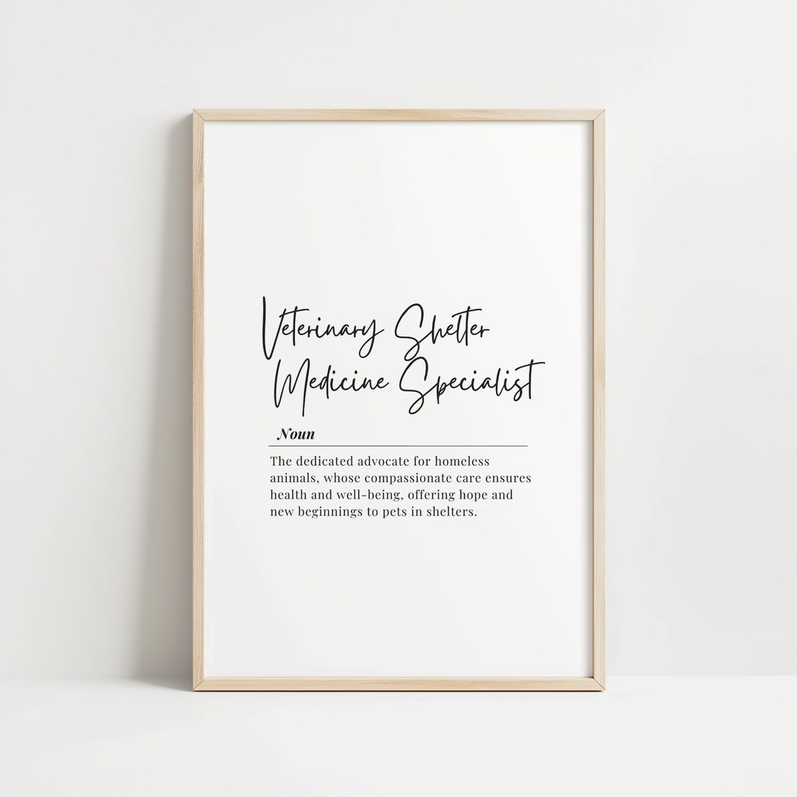 Veterinary Shelter Medicine Specialist Definition Gift Poster