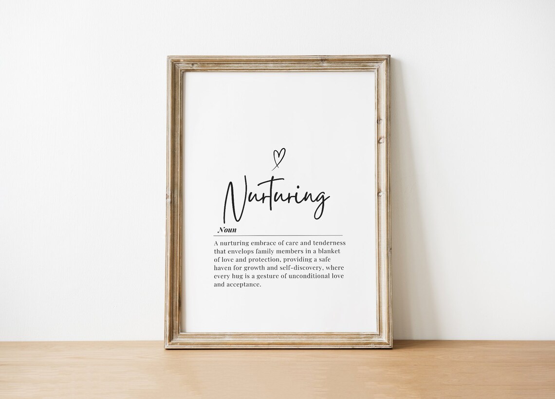 Inspirational Nurturing Quote Print Black And White Minimalist Home Decor Wall Art Heartfelt Gift Instant