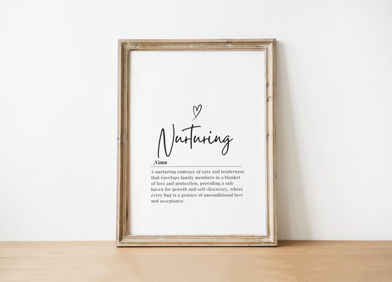 Inspirational Nurturing Quote Print Black And White Minimalist Home Decor Wall Art Heartfelt Gift Instant