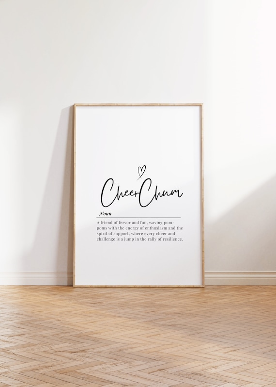 CheerChum Definition Noun Playful Heartfelt Script Quote Poster