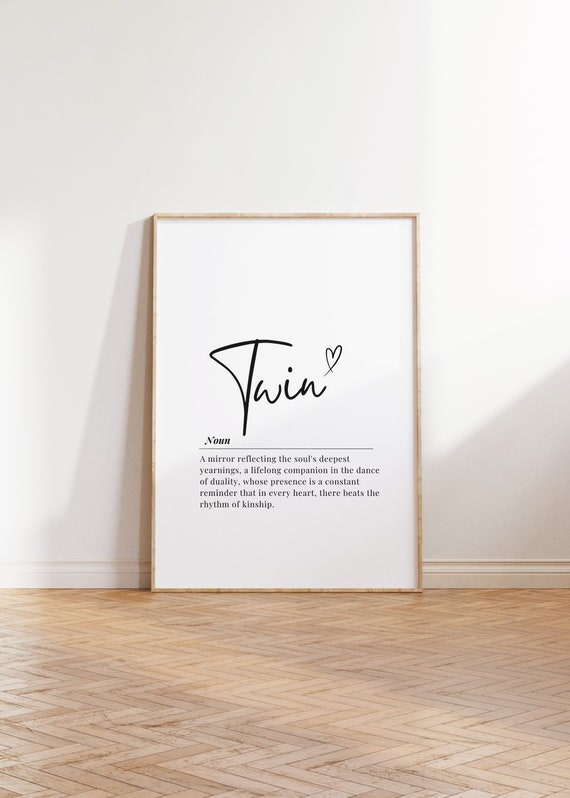 Minimalist Twin Quote Print Modern Typography Wall Art Instant Home Decor Nursery Twins Poster Artwork