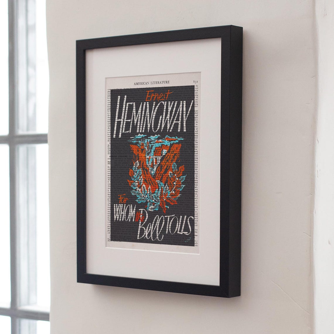 Ernest Hemingway For Whom The Bell Tolls Bell Dictionary Art Print - Image 4