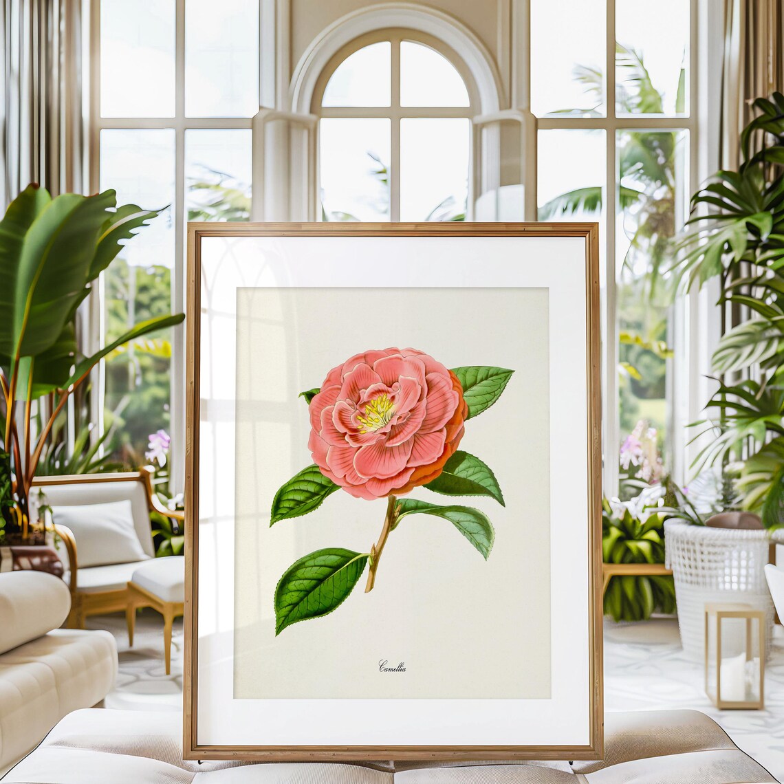 Camellia Flower Botanical Art Print, Floral Decor - Image 3