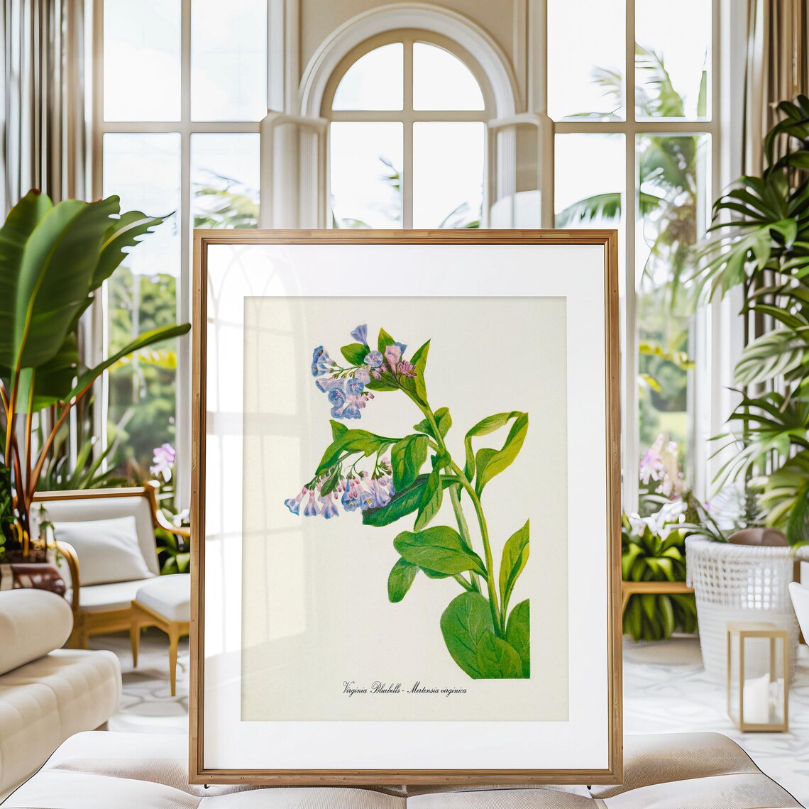 Virginia Bluebells Botanical Wall Art Print - Image 3