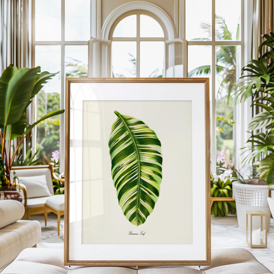 Banana Leaf Botanical Art Print, Green Leaves - Image 3