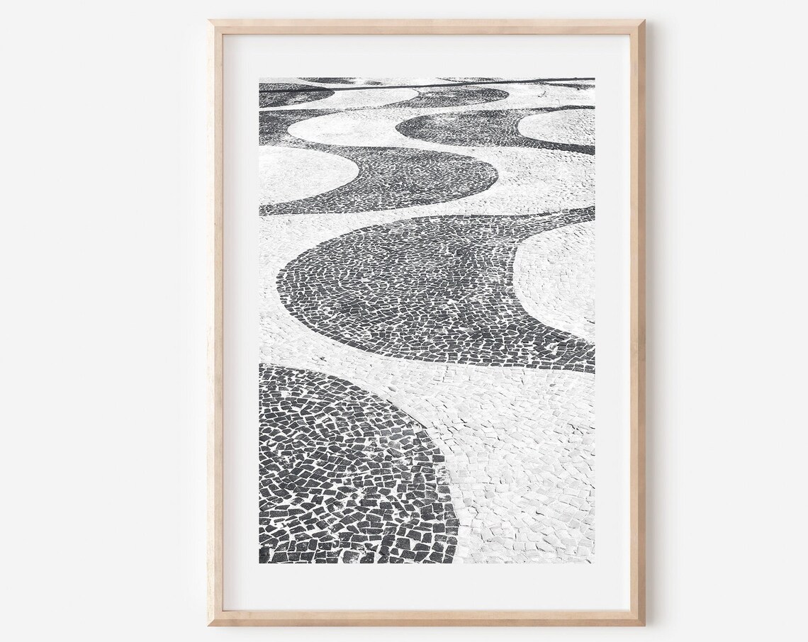Rio De Janeiro Black And White Travel Poster, Copacabana