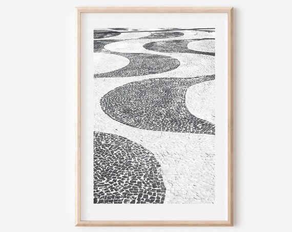 Rio De Janeiro Black And White Travel Poster, Copacabana