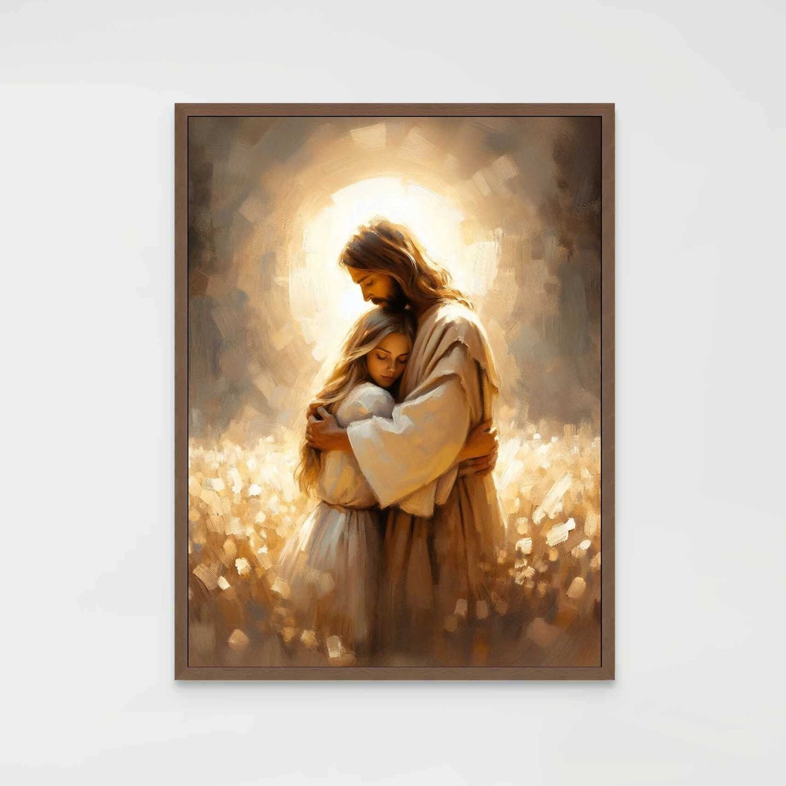Honest Love, Jesus Hugging Woman Christian Art