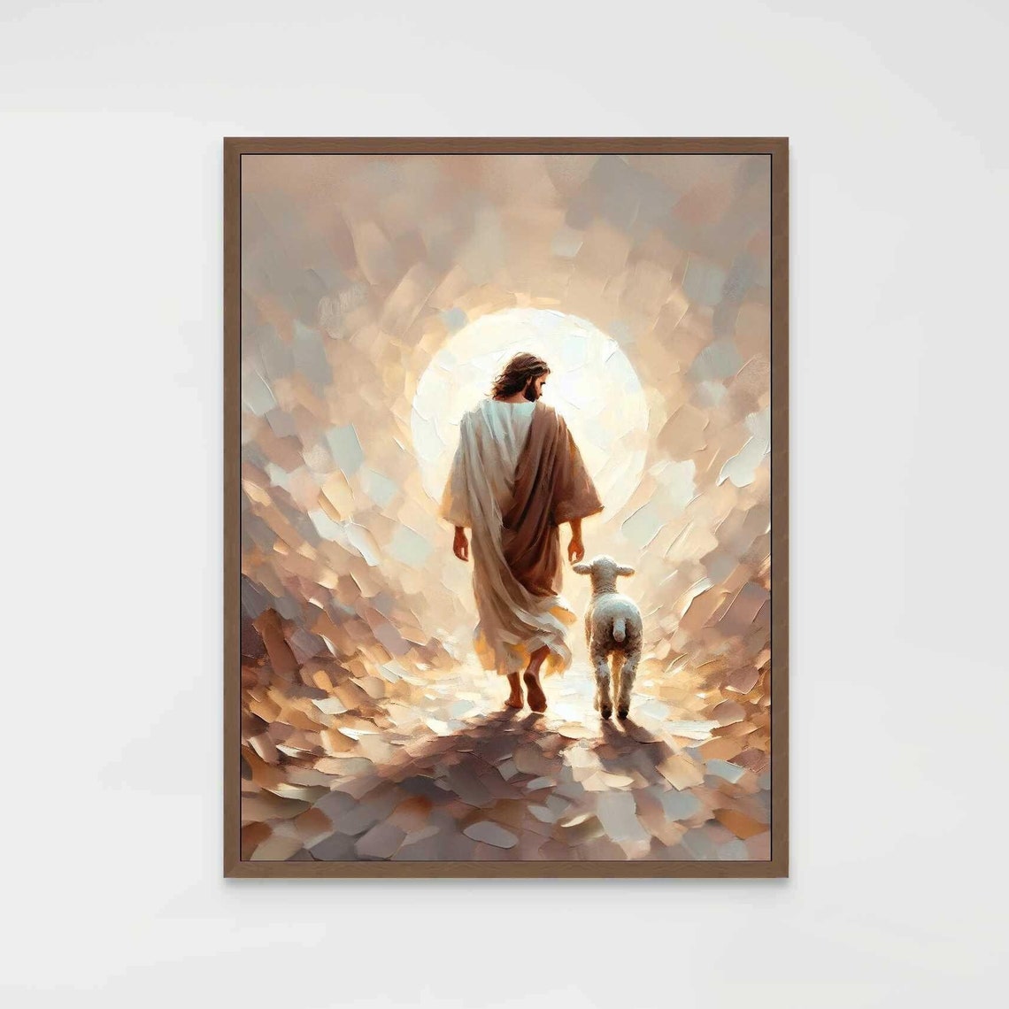 Walking Home Christian Painting, Jesus Shepherd Art