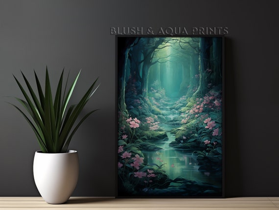 Moss Wall Art Prints Trendy Dreamy Forest Farmhouse Print Preppy Room Decor Boho Landscape