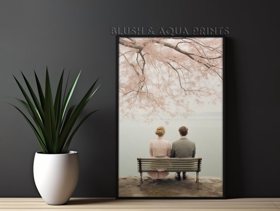 Vintage Couple Under The Tree Wall Art Room Decor Boho Prints Trendy Bedroom Over Bed