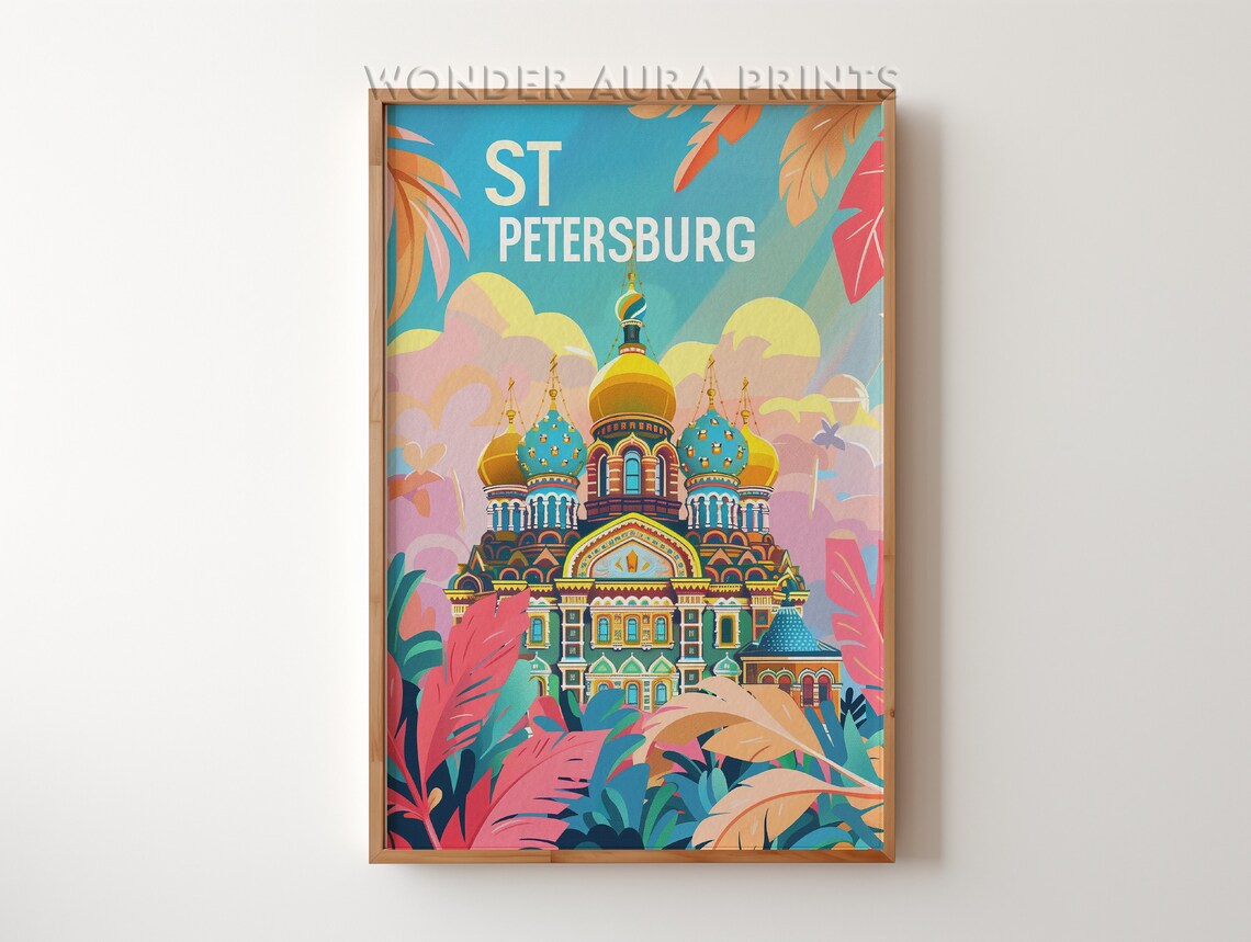 St Petersburg Russia Church of Spilled Blood Golden Domes Poster