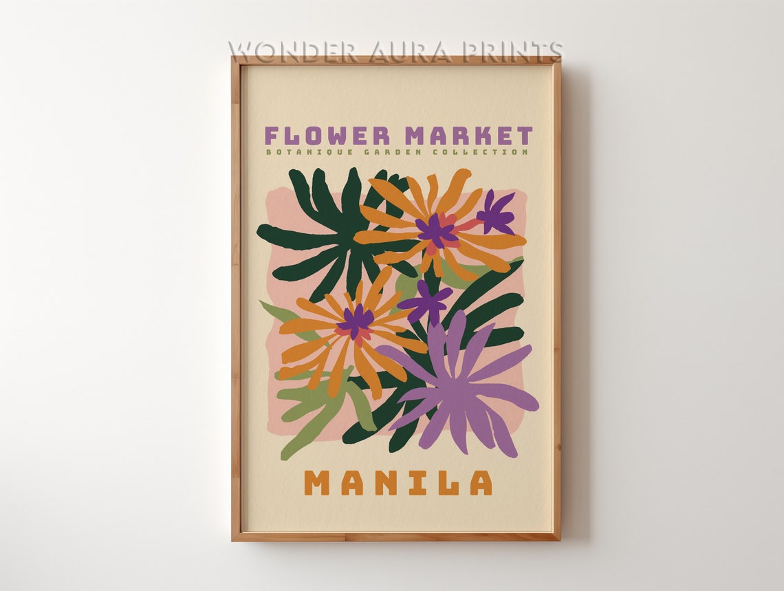 Flower Market Manila Botanical Floral Collection Art Print Wall Decor