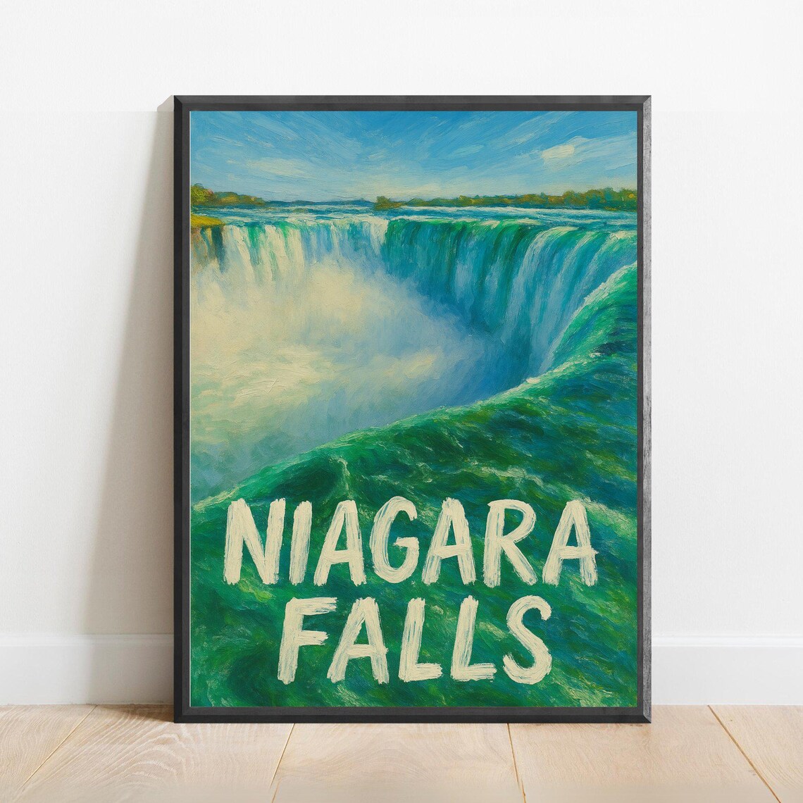 Niagara Falls Horseshoe Falls Turquoise Water Travel Art Poster