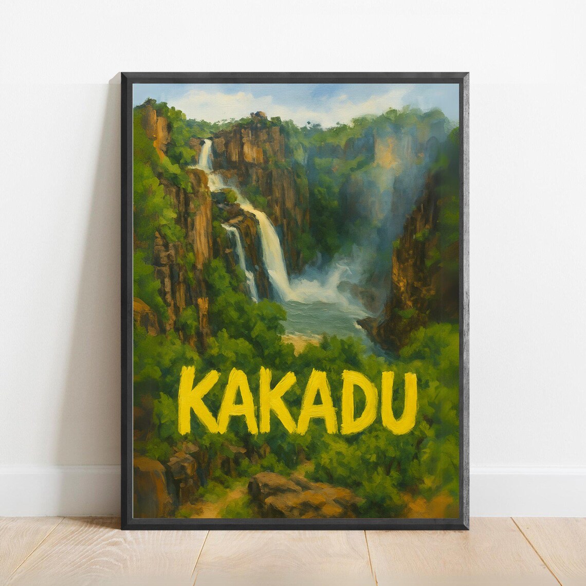 Kakadu Twin Waterfalls Australian National Park Landscape Poster