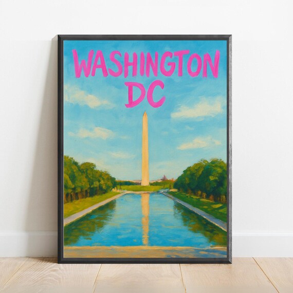 Washington Dc Poster Impressionist Travel Art Print Modern Wall Decor Bold Textured Brushstrokes