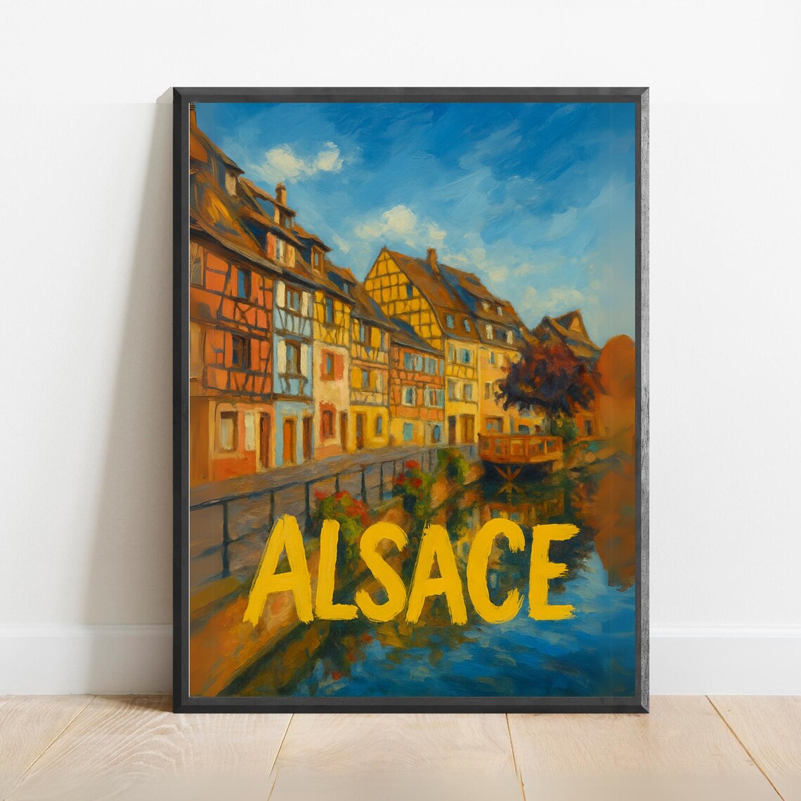 Alsace Half-Timbered Canal Houses Of Colmar France Travel Poster