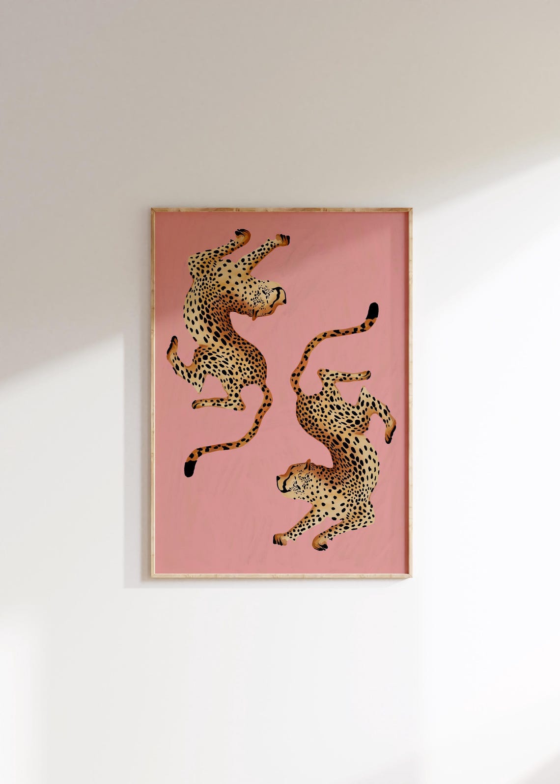 Pink Cheetah Print Trendy Wall Art Leopard Poster Preppy Room Decor Apartment Maximalist Retro Funky Y2k