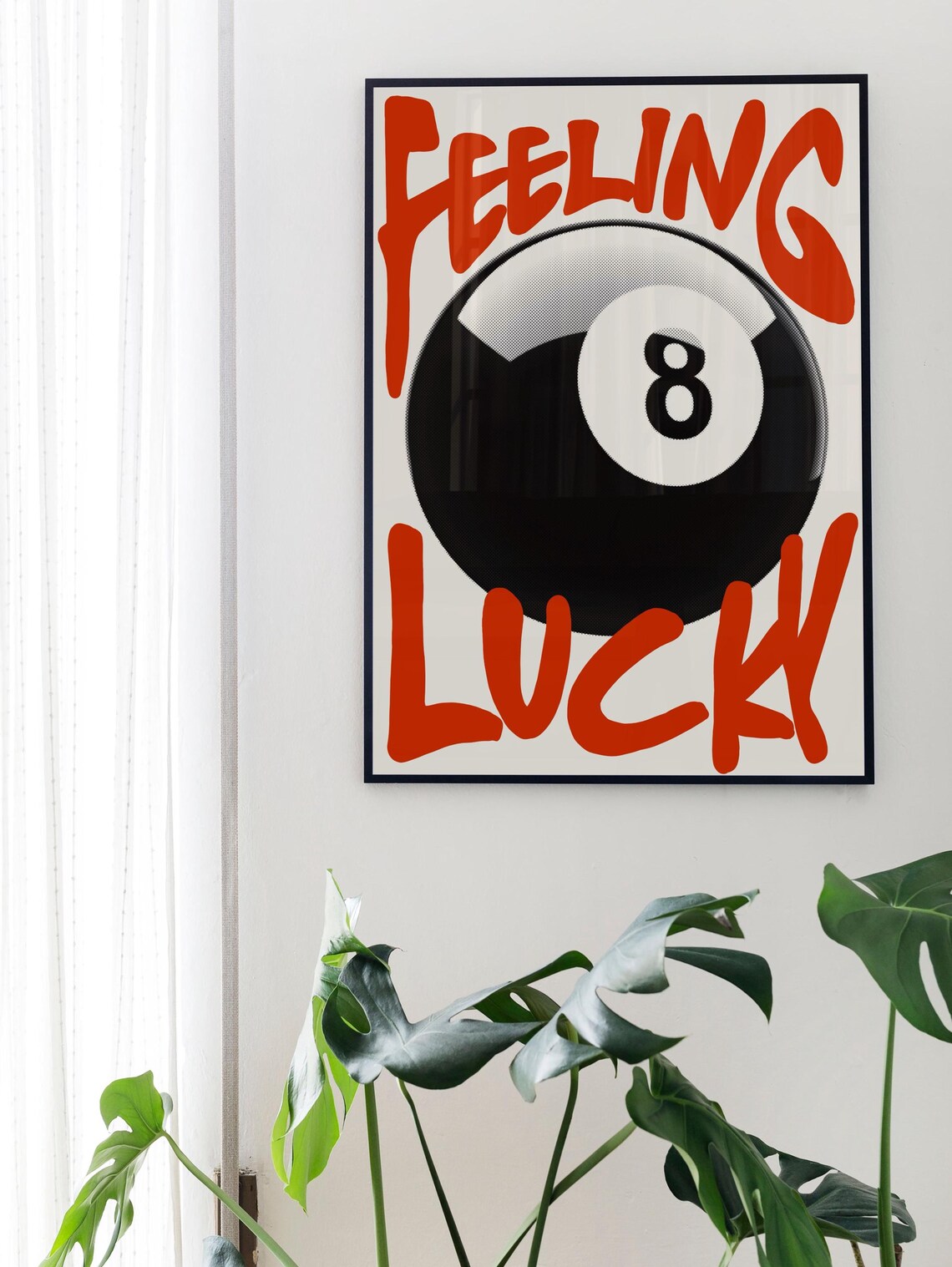 Vintage 8 Ball Pool Print, Retro Bar Cart Art